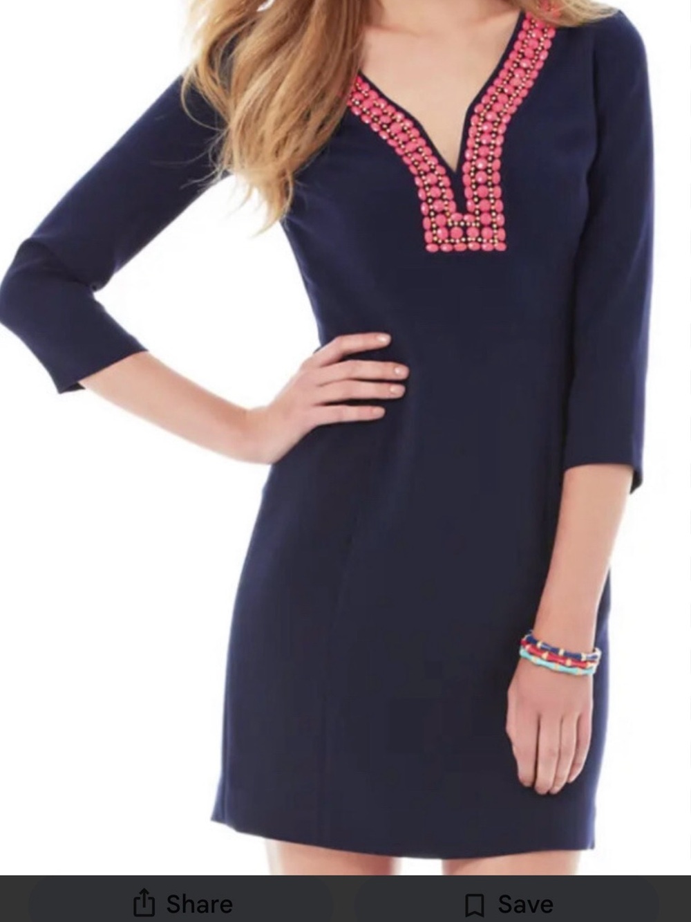 Lilly Pulitzer  Navy Dress with Coral Accents